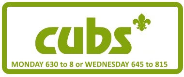 Cubs Mondays 6.30 to 8pm or Wednesdays 6.45 to 8.15pm